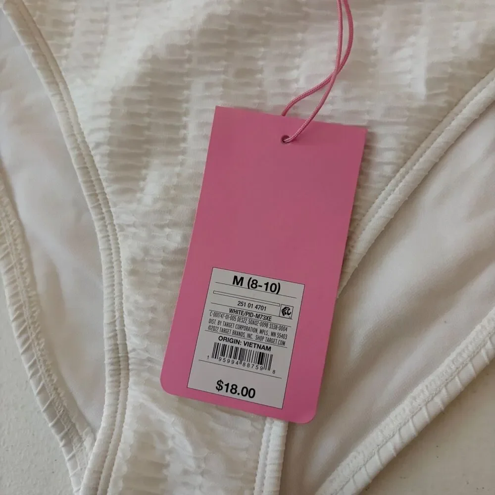 Stoney Clover x Target Women's Medium White Textured Bikini Bottoms High Cut